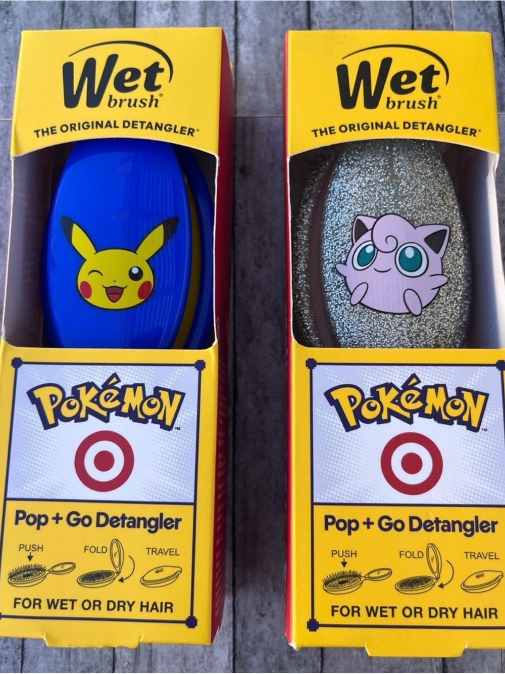 Wet Brush Detangling Hair Brush Pikachu & Jigglypuff set Pokémon x Target